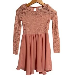 Epic Threads Girls Pink Lace Long Sleeve Dress Size M